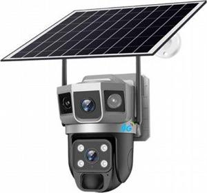 מצלמת אבטחה סולארית (חיבור 4G – סיבוב 360°, 3 עדשות, איכות 4K)חזר למלאי